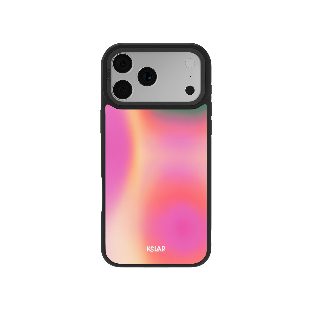Colorful gradient phone case with black edges, designed for enhanced protection and style.
