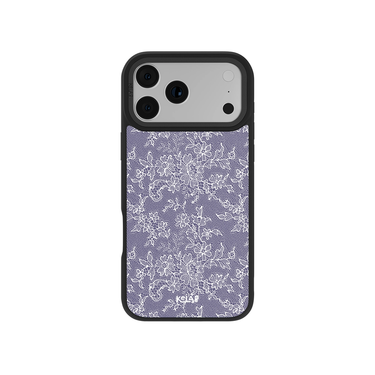 Black iPhone Case with iridescent floral design for iPhone 14 Pro Max and iPhone 13 Pro Max