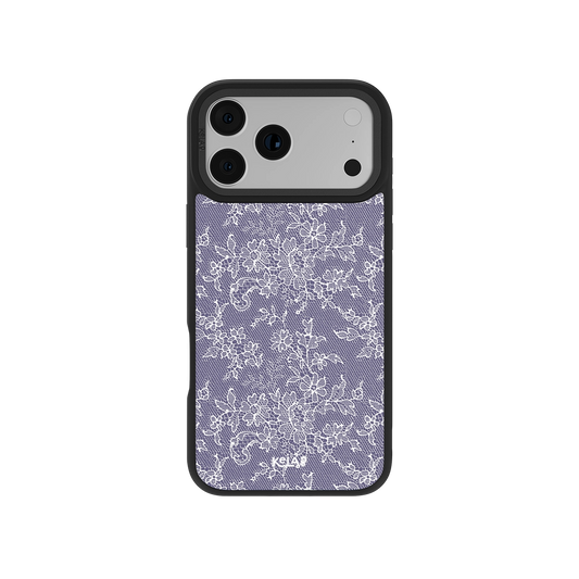 Black iPhone Case with iridescent floral design for iPhone 14 Pro Max and iPhone 13 Pro Max