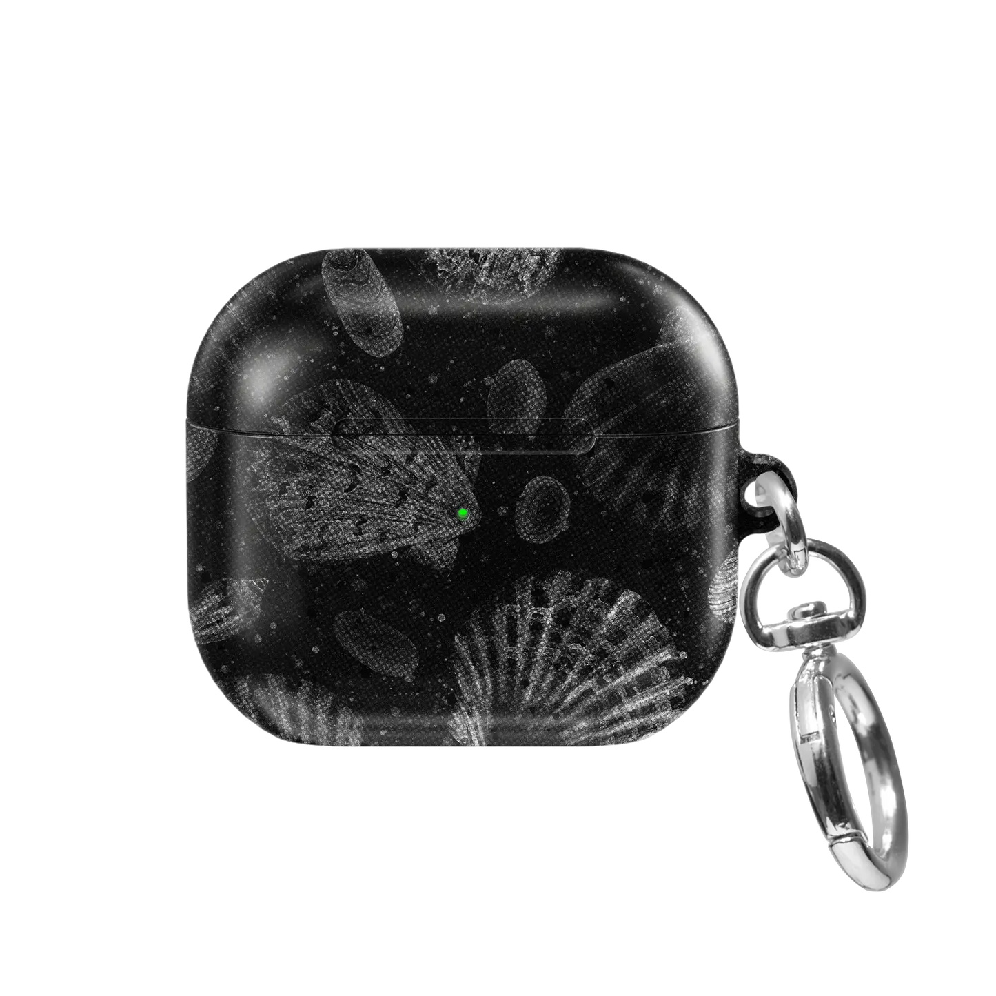 Moonlit Shells | Black Seashell AirPods Case - front view