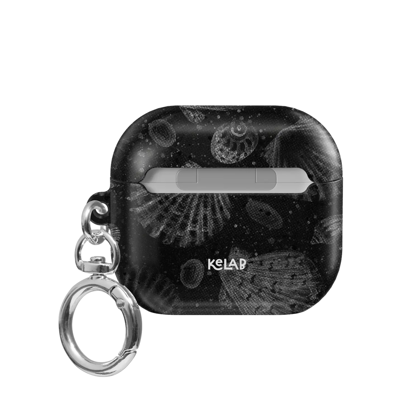 Moonlit Shells | Black Seashell AirPods Case - back view