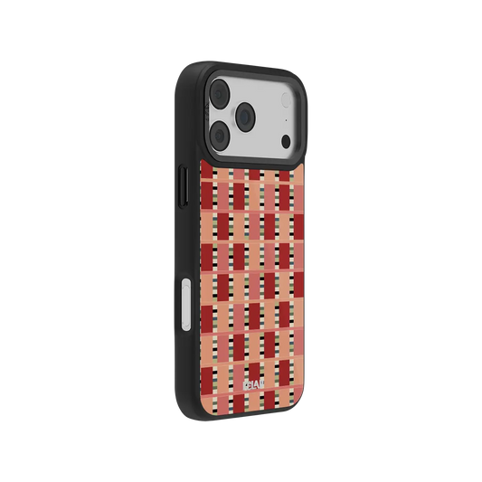 KELAB iPhone Case Bold MagSafe with glossy polycarbonate shell in red and pink checkered pattern