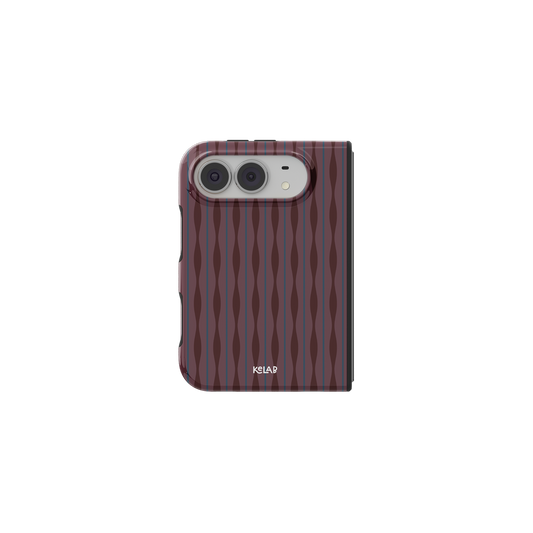 Mulberry iPhone case — Tough, iPhone 18 Fold front view shown fully unfolded and open