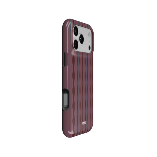 Mulberry iPhone case — Tough, side angle showing full body wrap and button cutouts