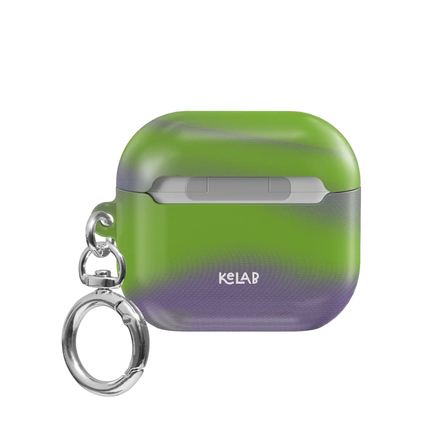 Neon Green Abstract Wave AirPods Case, back view