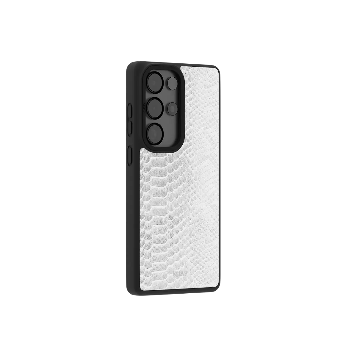 White snake skin phone case for Samsung Galaxy models with minimalist design and TPU material