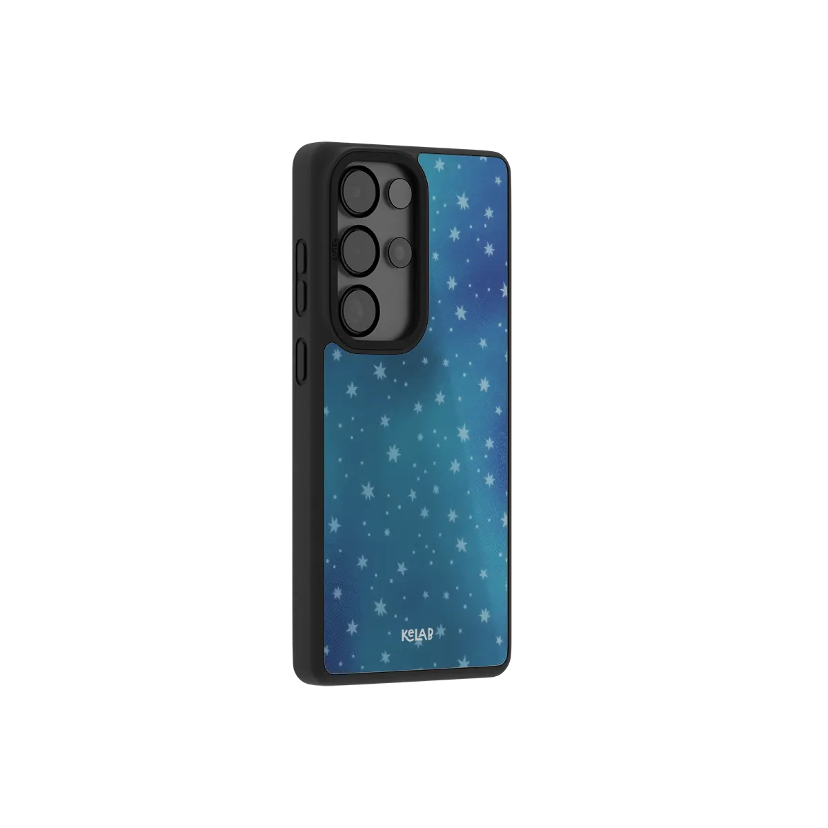 Samsung Galaxy phone case in navy blue with a star pattern and minimalist design for modern protection