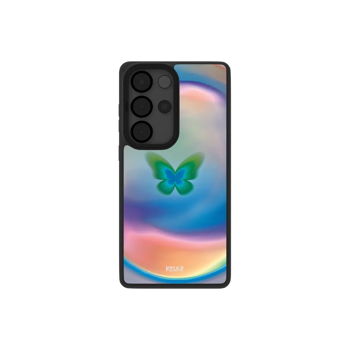 Samsung Galaxy phone case in a classic design with a colorful butterfly pattern
