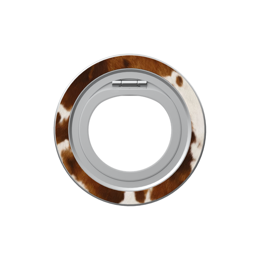 Milk & Mahogany | Brown & Cream Cow Print MagSafe Ring Stand