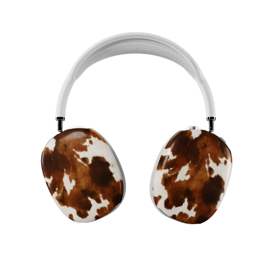 Milk & Mahogany | Brown & Cream Cow Print AirPods Max Case