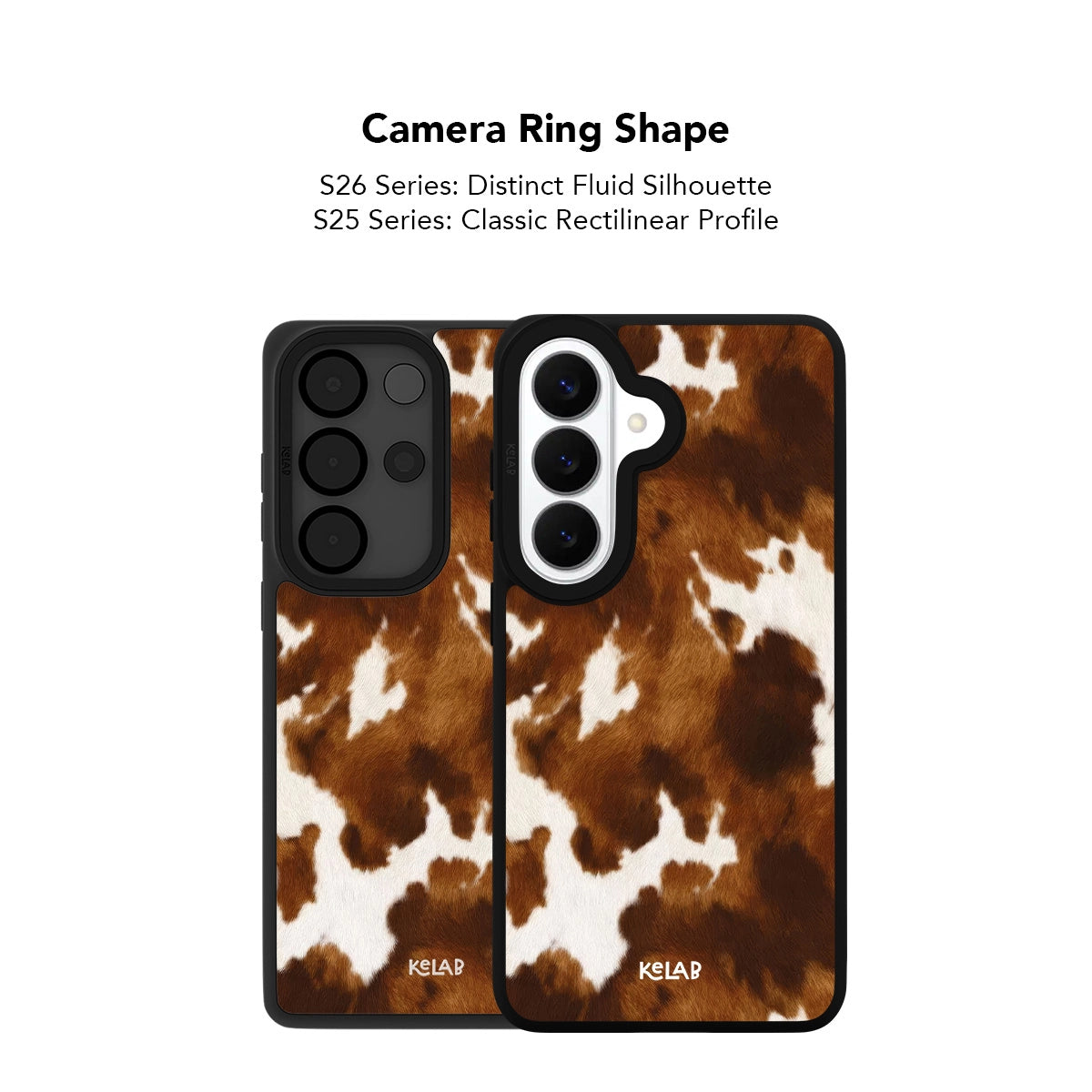 Samsung Galaxy phone case in brown cowhide pattern with classic design for Galaxy S26 and S25 models