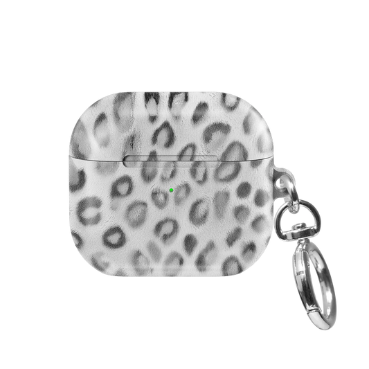 Platinum Predator | Black & White Cheetah AirPods Case - front view