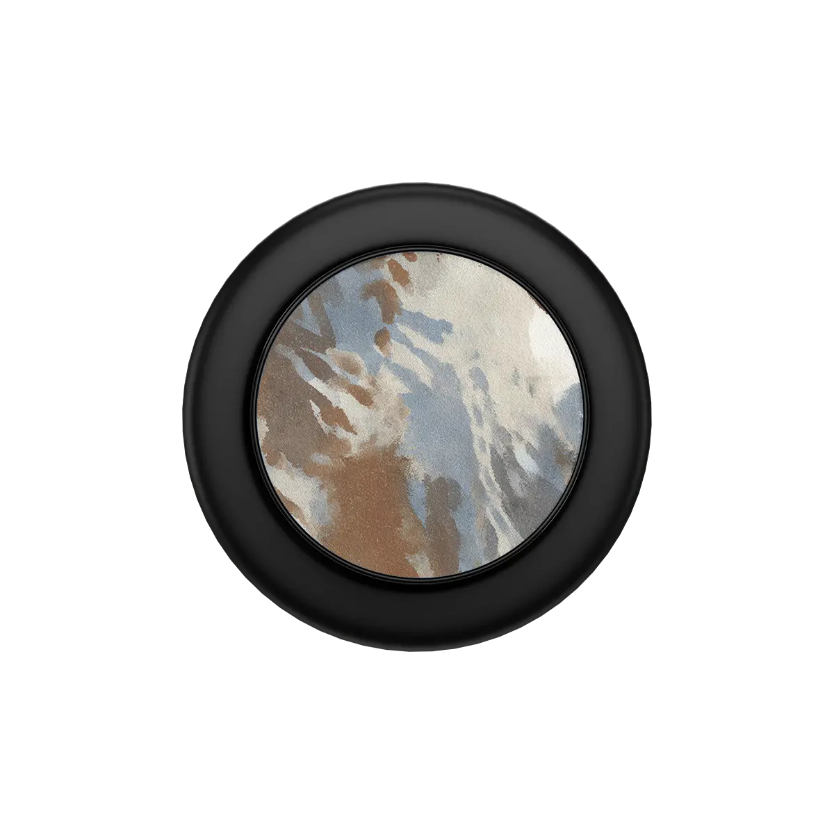 Black PopSocket with a multi-color abstract design for a phone grip and MagSafe compatibility