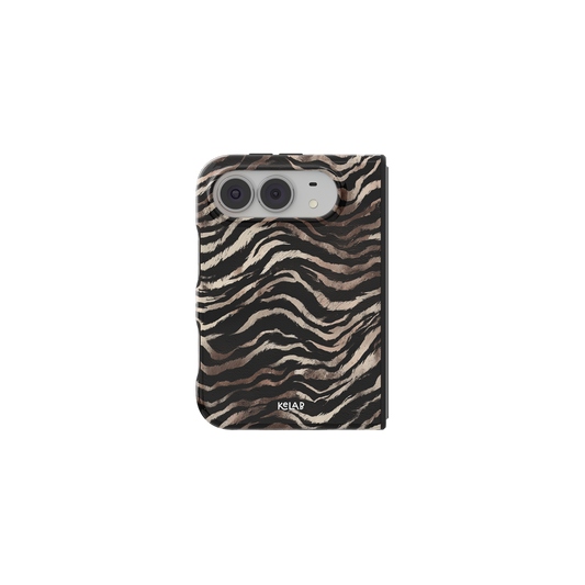 Zebra Stripe, Safari iPhone 18 Fold Case, unfolded front view