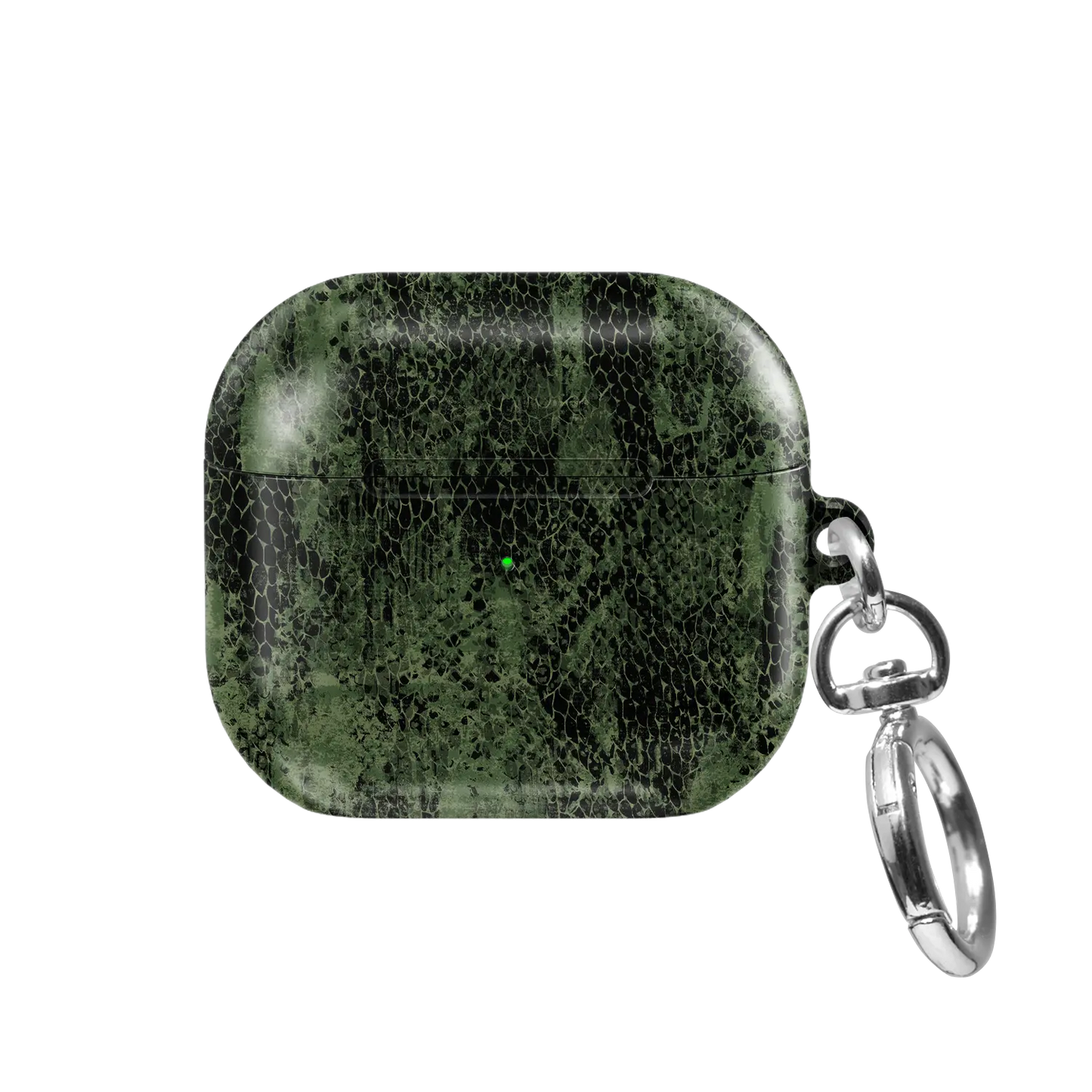 Olive Snake Print AirPods Case, front view