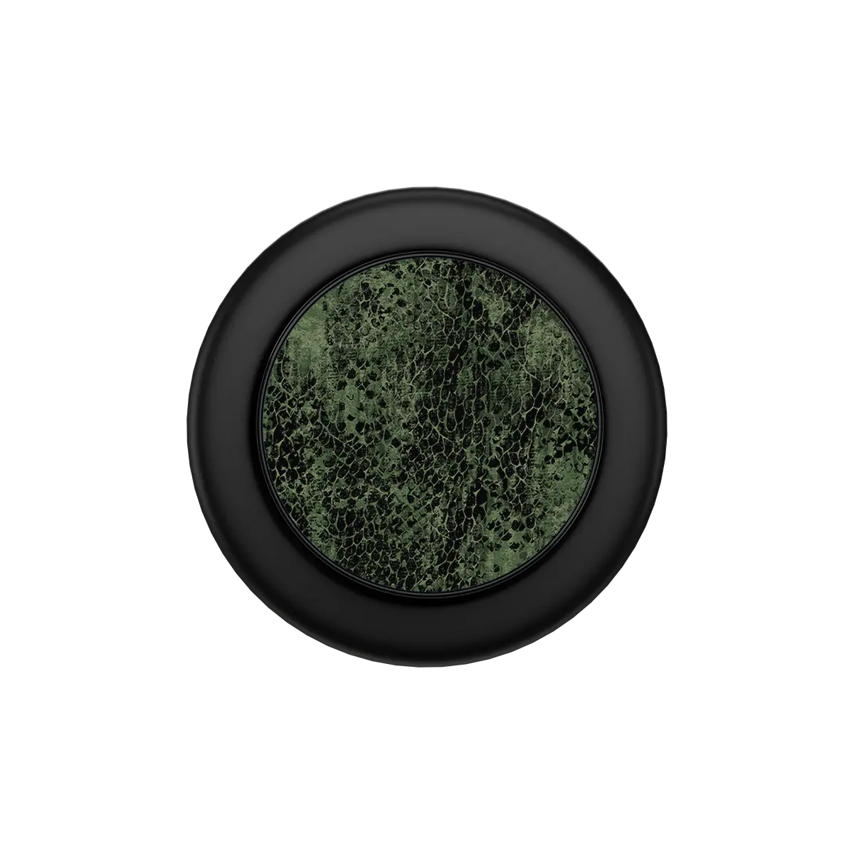 Black and olive snakeskin MagSafe phone grip with built-in strong magnets and pop grip design.