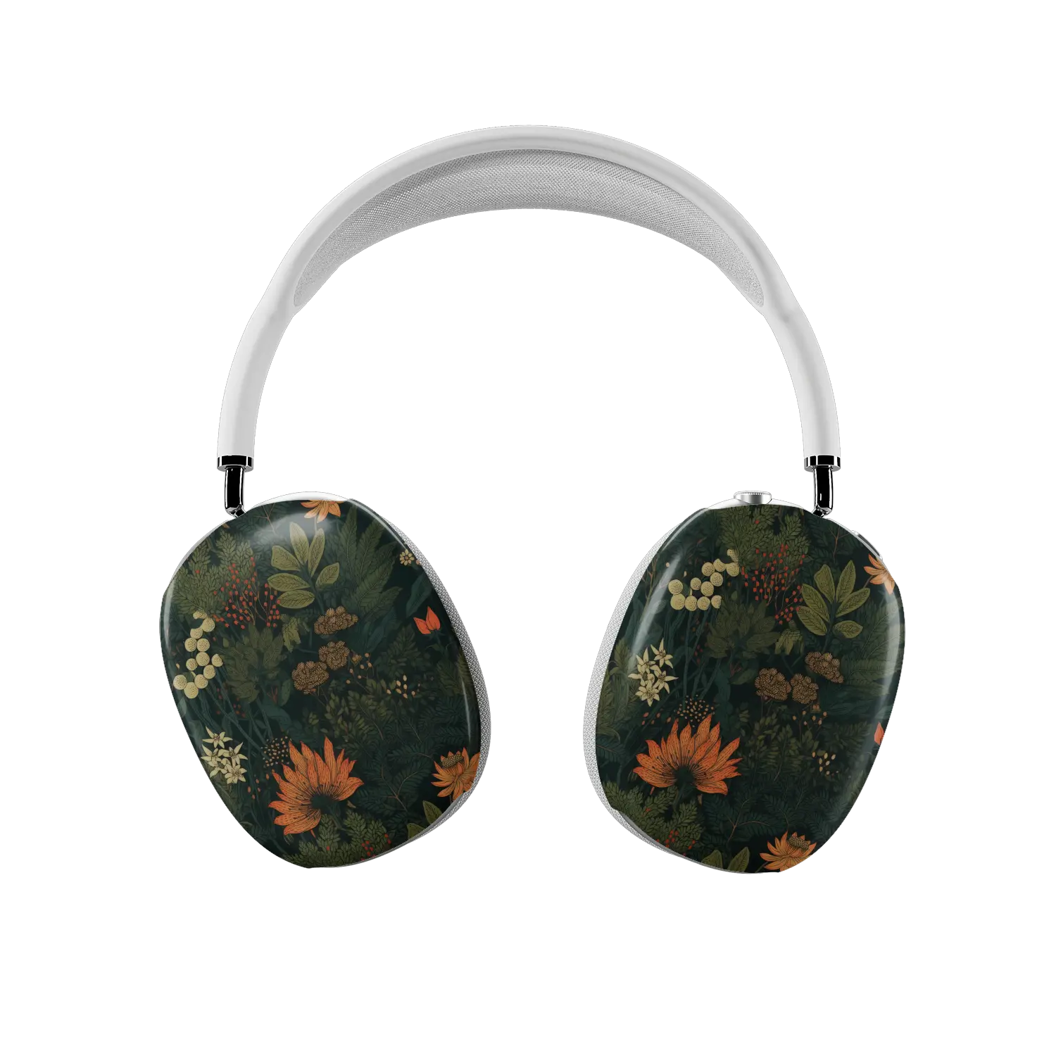 Elderberry Enchantment vintage gothic floral AirPods Max cover, both earcups front view