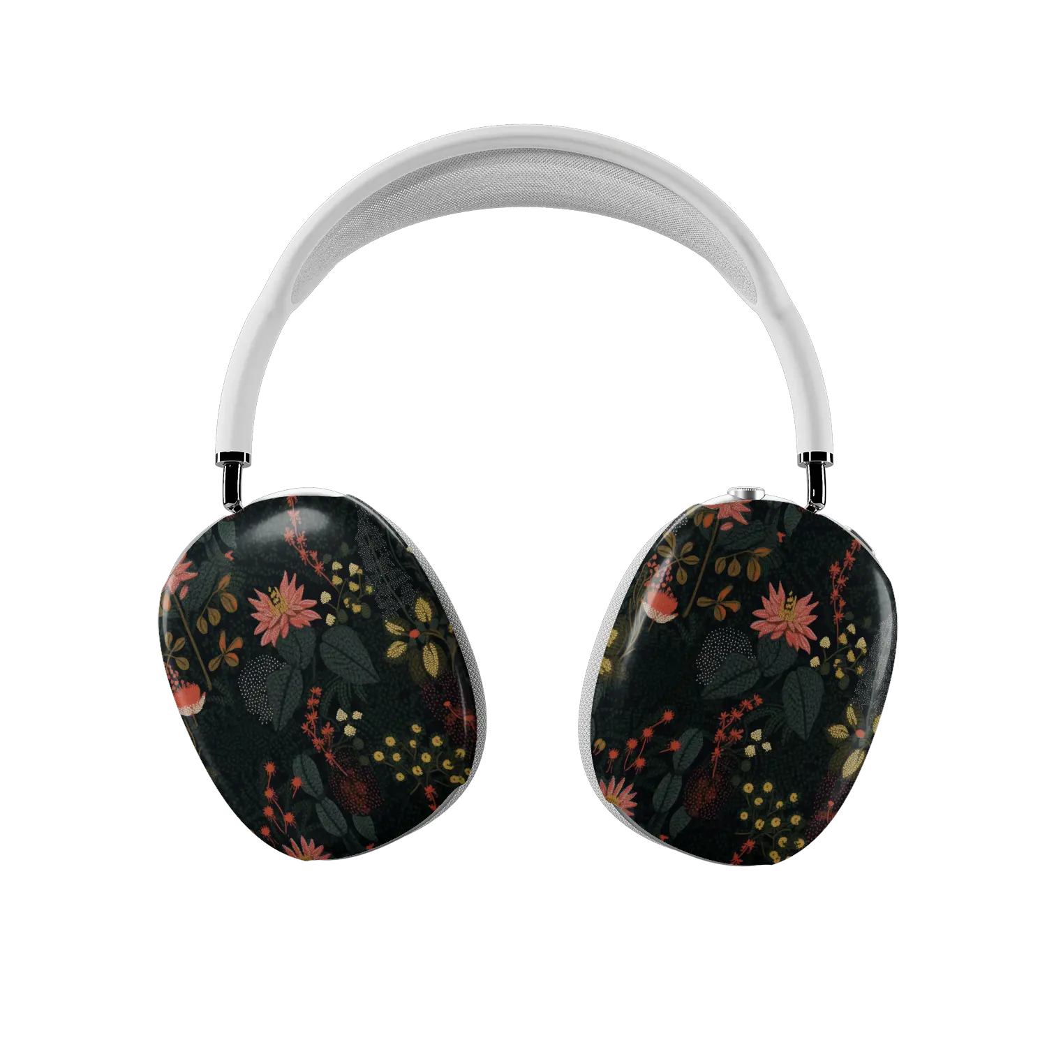 Starlit Botanica midnight floral AirPods Max cover, both earcups front view