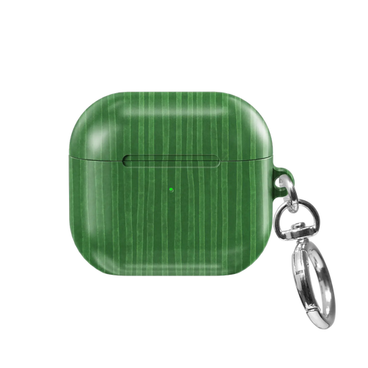 Green Stripe AirPods Case, front view