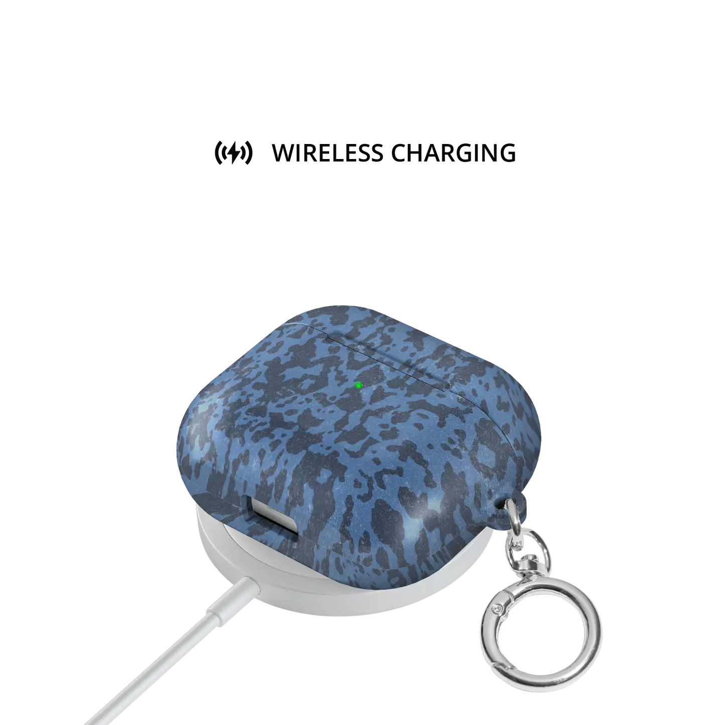 Blue Marble AirPods Case, on wireless charger