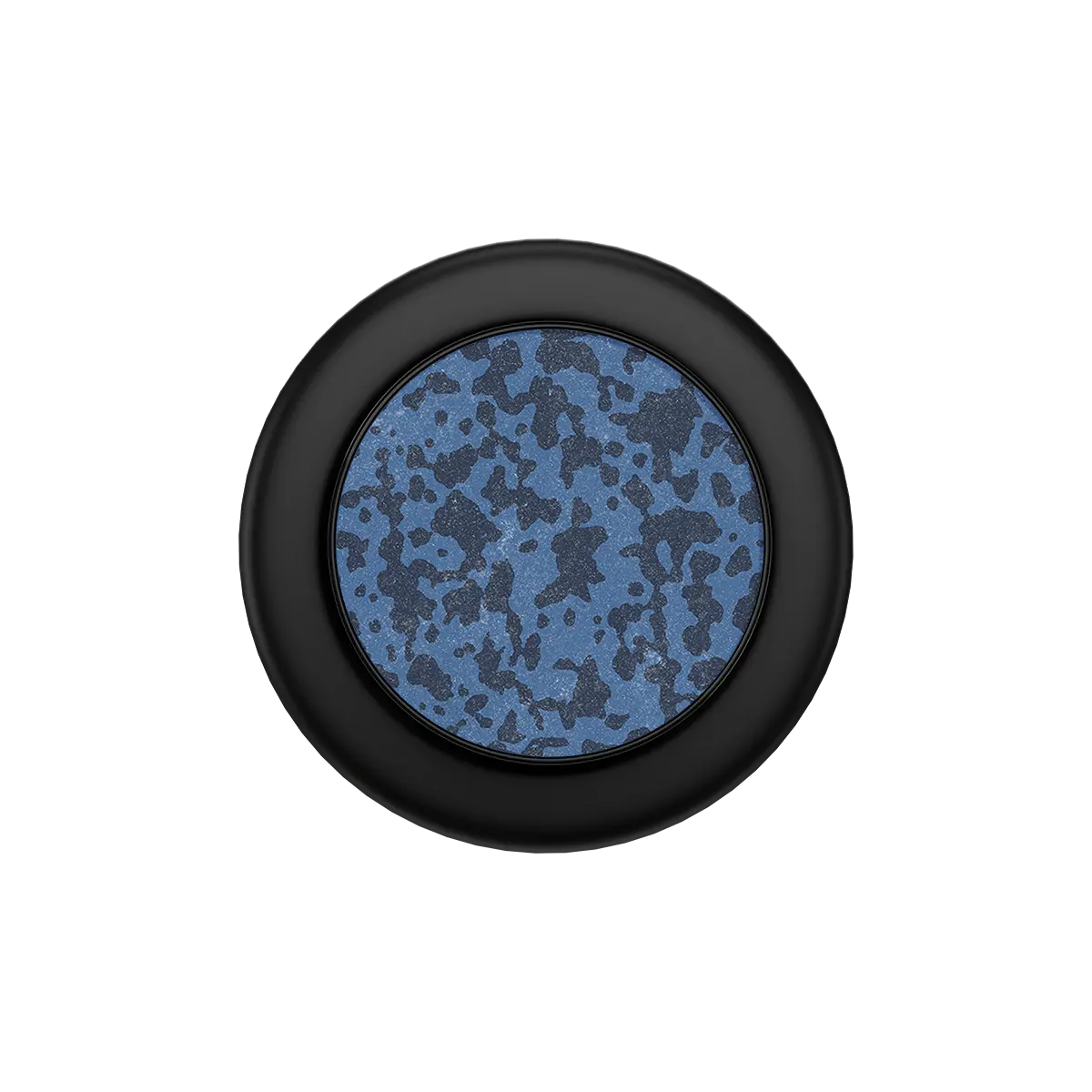 Round black MagSafe phone grip with blue speckled pop grip surface and built-in strong magnets.