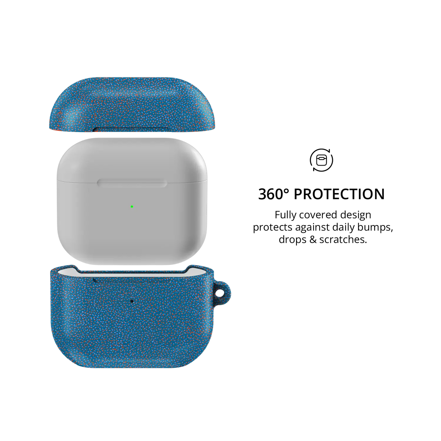 Blue Terrazzo AirPods Case, 360-degree protective coverage