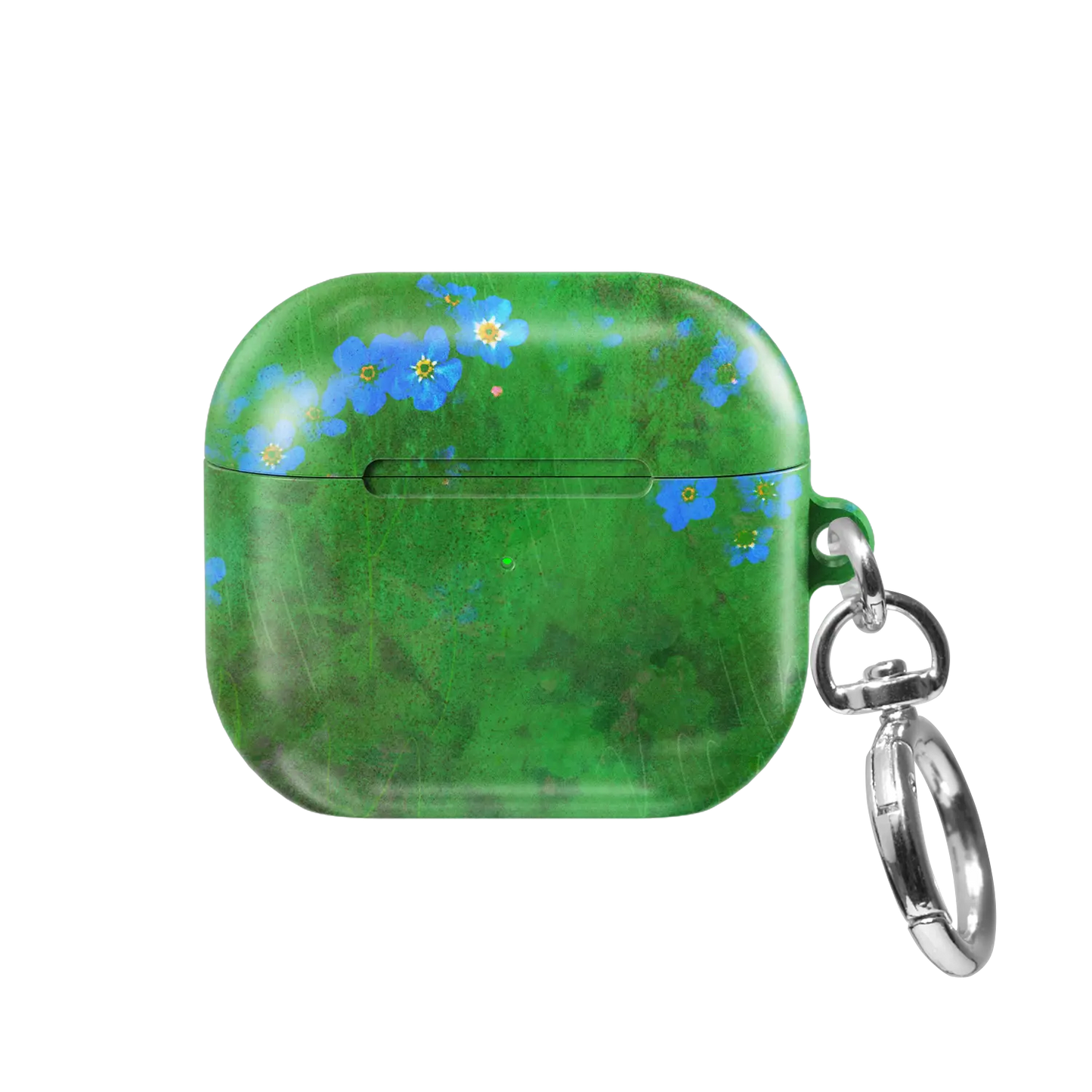 Green Floral AirPods Case, front view
