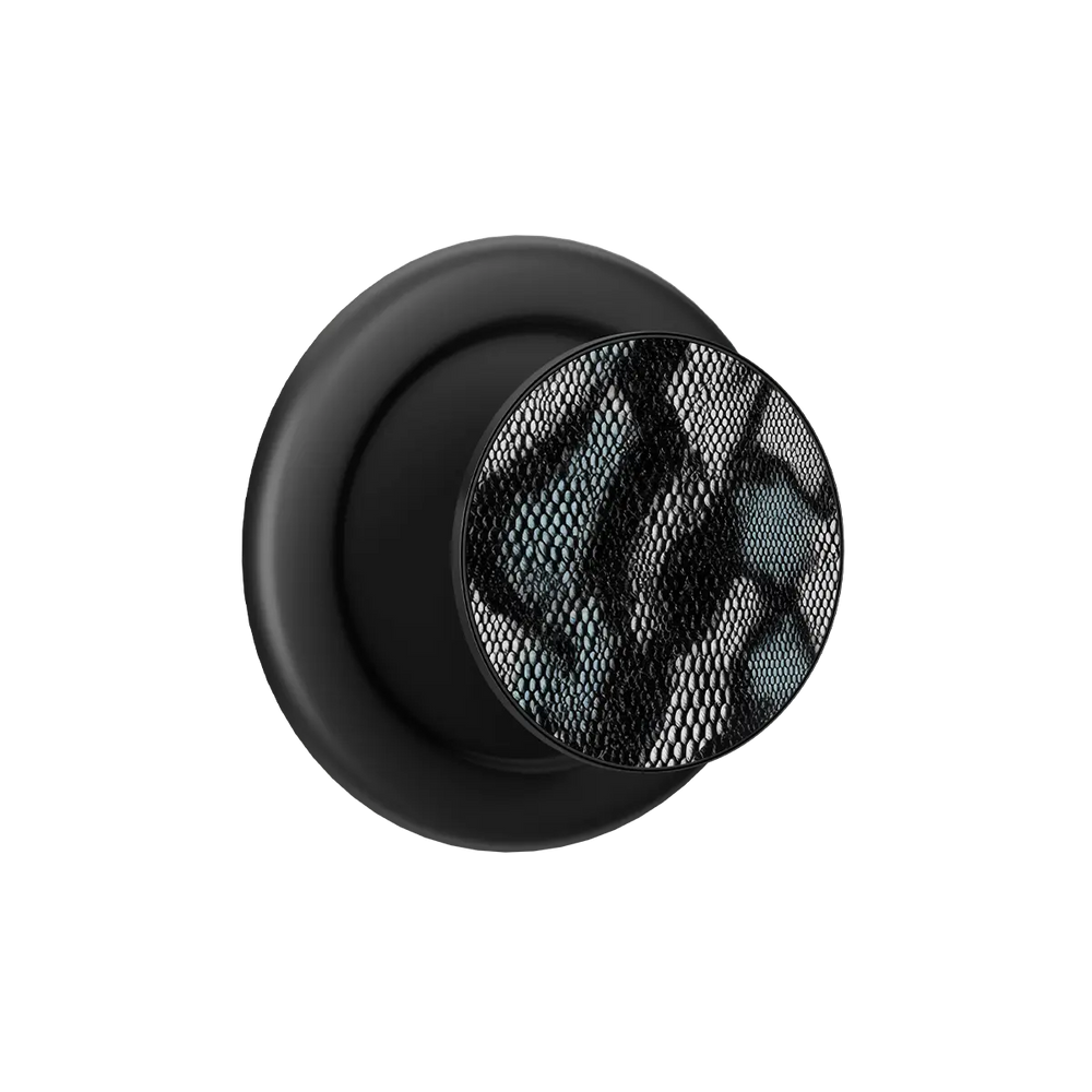 Black Viper mesh MagSafe phone grip with teal snakeskin pattern and built-in strong magnets.