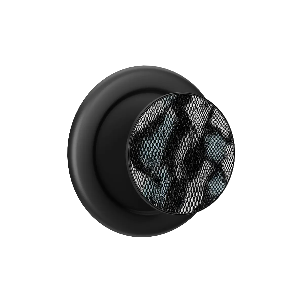 Black Viper mesh MagSafe phone grip with teal snakeskin pattern and built-in strong magnets.