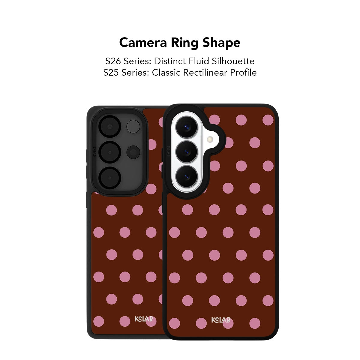 Classic Samsung Galaxy phone case in navy with a polka dot pattern and TPU material for durability