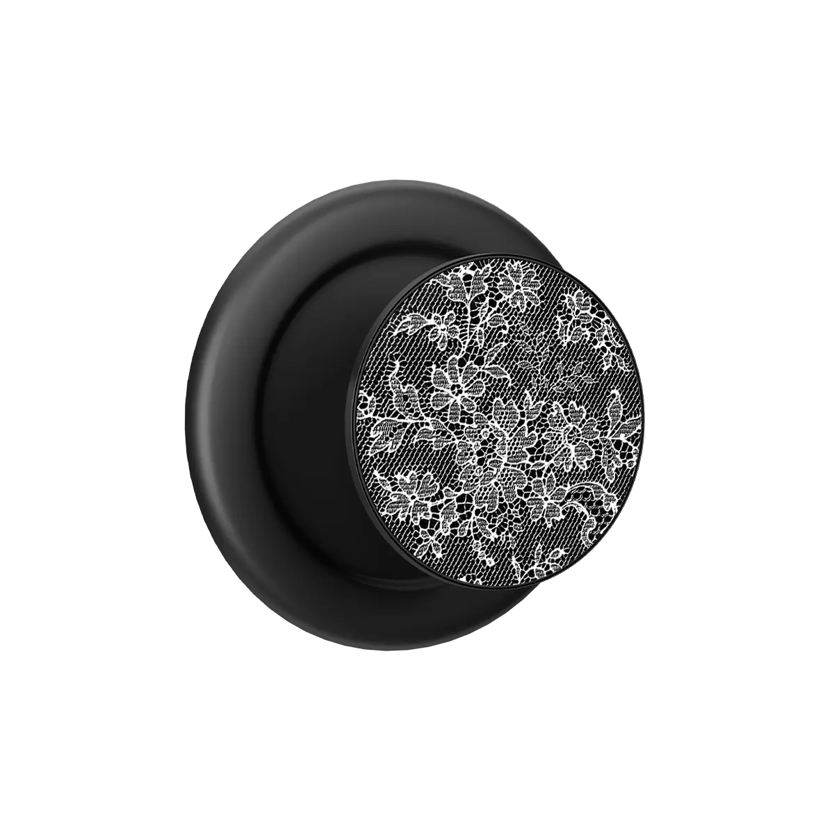 Black PopSockets grip holder with a floral design, featuring a MagSafe phone grip for secure attachment.