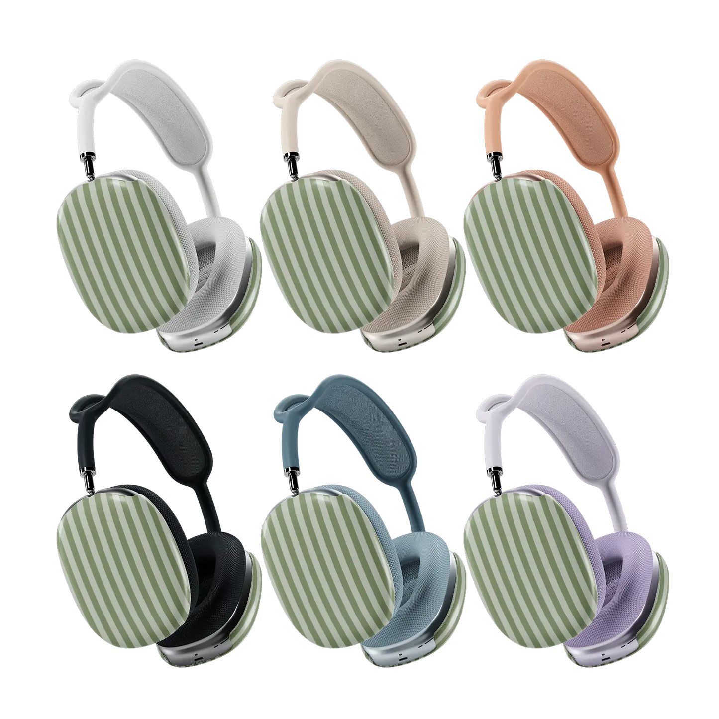 Fernway | Green Vertical Stripe AirPods Max Case