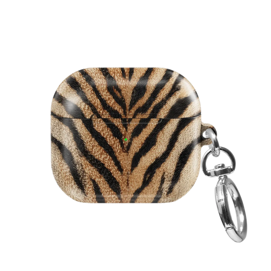Fierce | Orange Tiger Print AirPods Case - front view