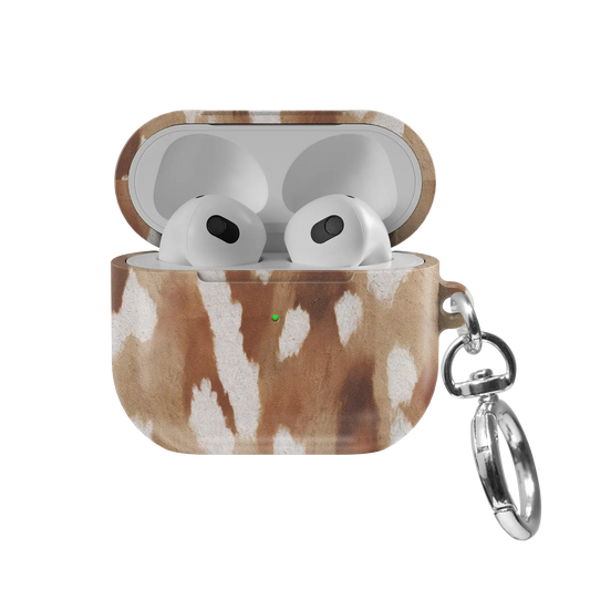 Bambicore | Fawn Spots AirPods Case - front view with open lid