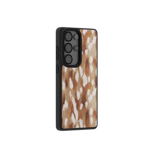 Fawn spots Samsung Galaxy case at a side angle showing the wrapped button covers