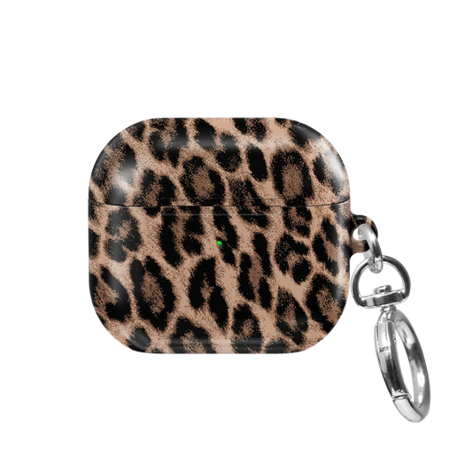 Golden Prowl | Brown Leopard AirPods Case - front view