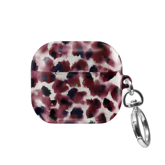 Bitten | Dark Red Cheetah AirPods Case - front view