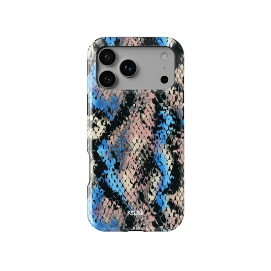 Glacier Coil | Blue Snake Print iPhone Case