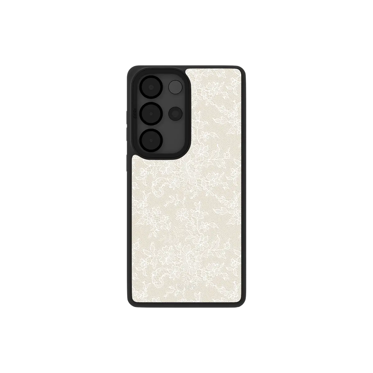 Ivory Lace Samsung Galaxy case, back view showing the full camera cutout