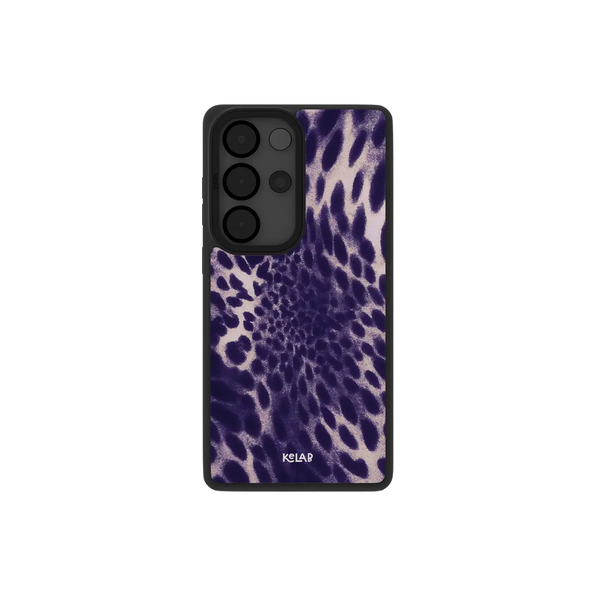 Purple Cheetah Print Samsung Galaxy case, back view showing the full camera cutout