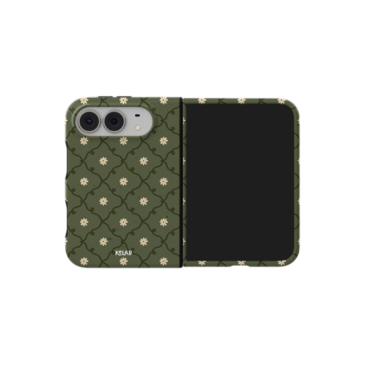 Daisy Trellis | Moss Green Floral iPhone Case