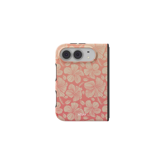 Papaya Glow | Orange Ombre Hibiscus Floral iPhone Case