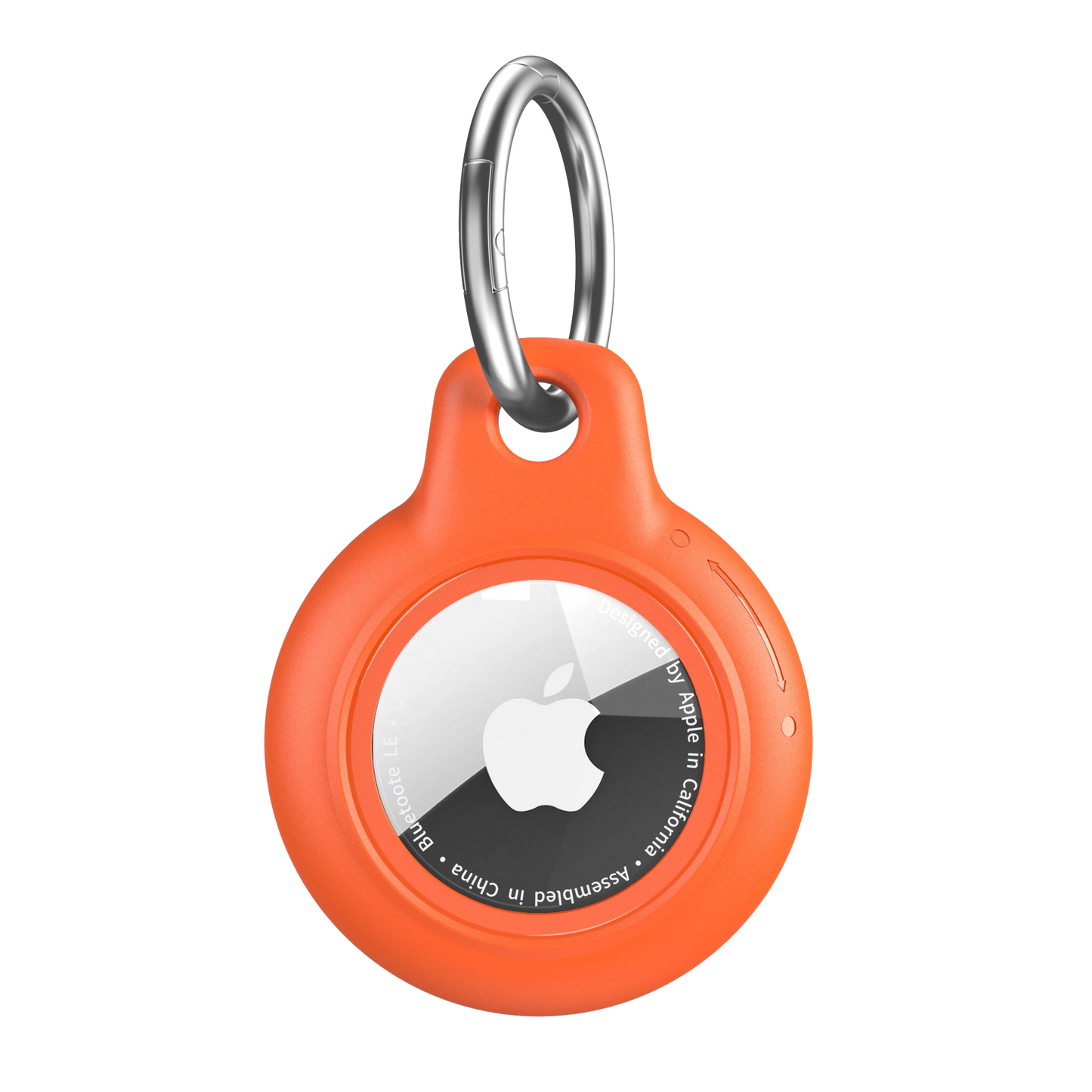 Orange AirTag Case - Waterproof Secure Holder with Key Ring. Bright, durable silicone case for GPS tracking and scratch protection.