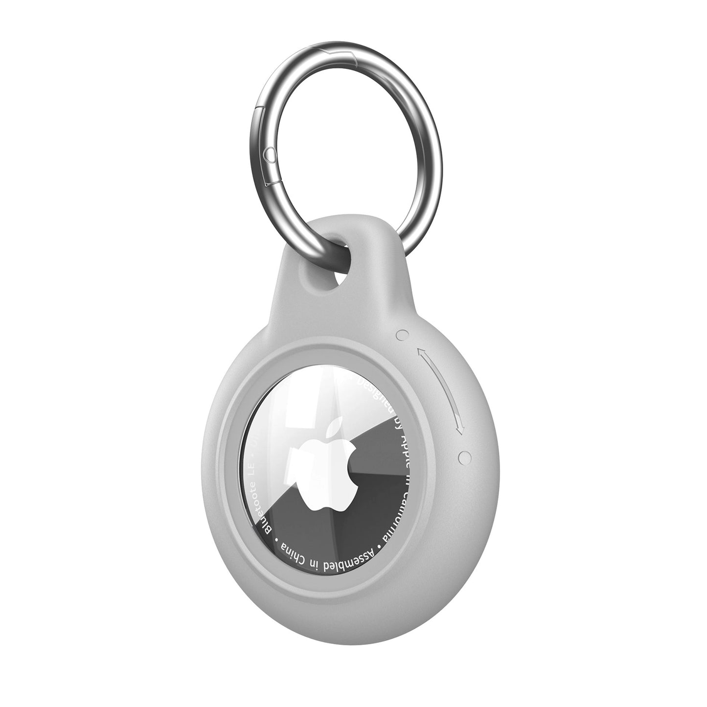 Gray AirTag Case - Waterproof Secure Holder with Key Ring. Ideal for electronics, keys, and travel gear.