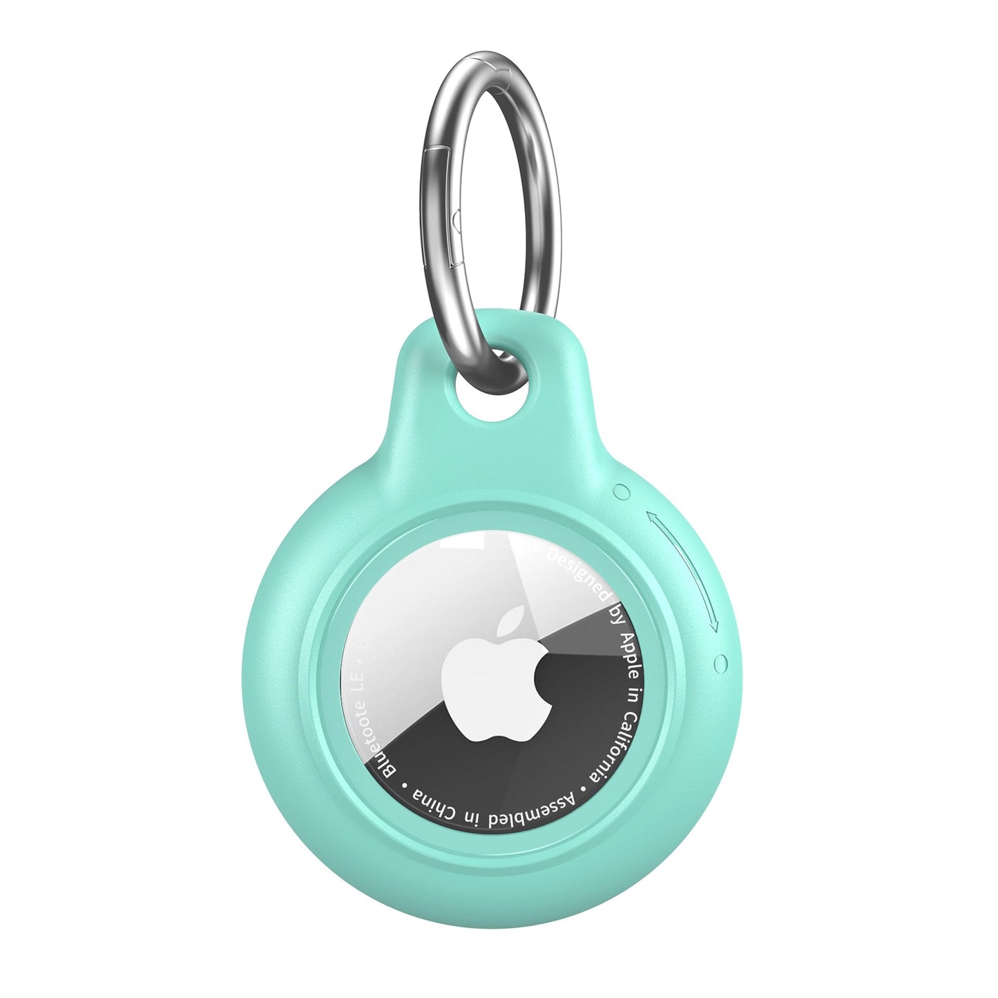 Mint Green AirTag Case - Waterproof Secure Holder with Key Ring. Stylish silicone case for GPS tracking and valuables.