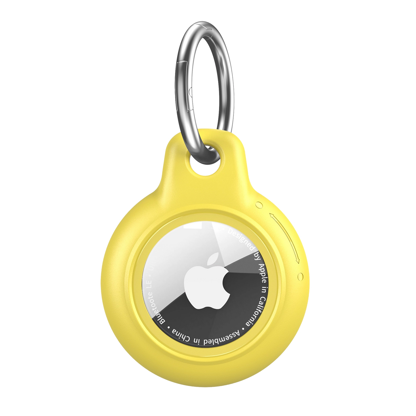 Yellow AirTag Case - Waterproof Secure Holder with Key Ring. Bold GPS accessory for electronics with secure fit and scratch resistance.