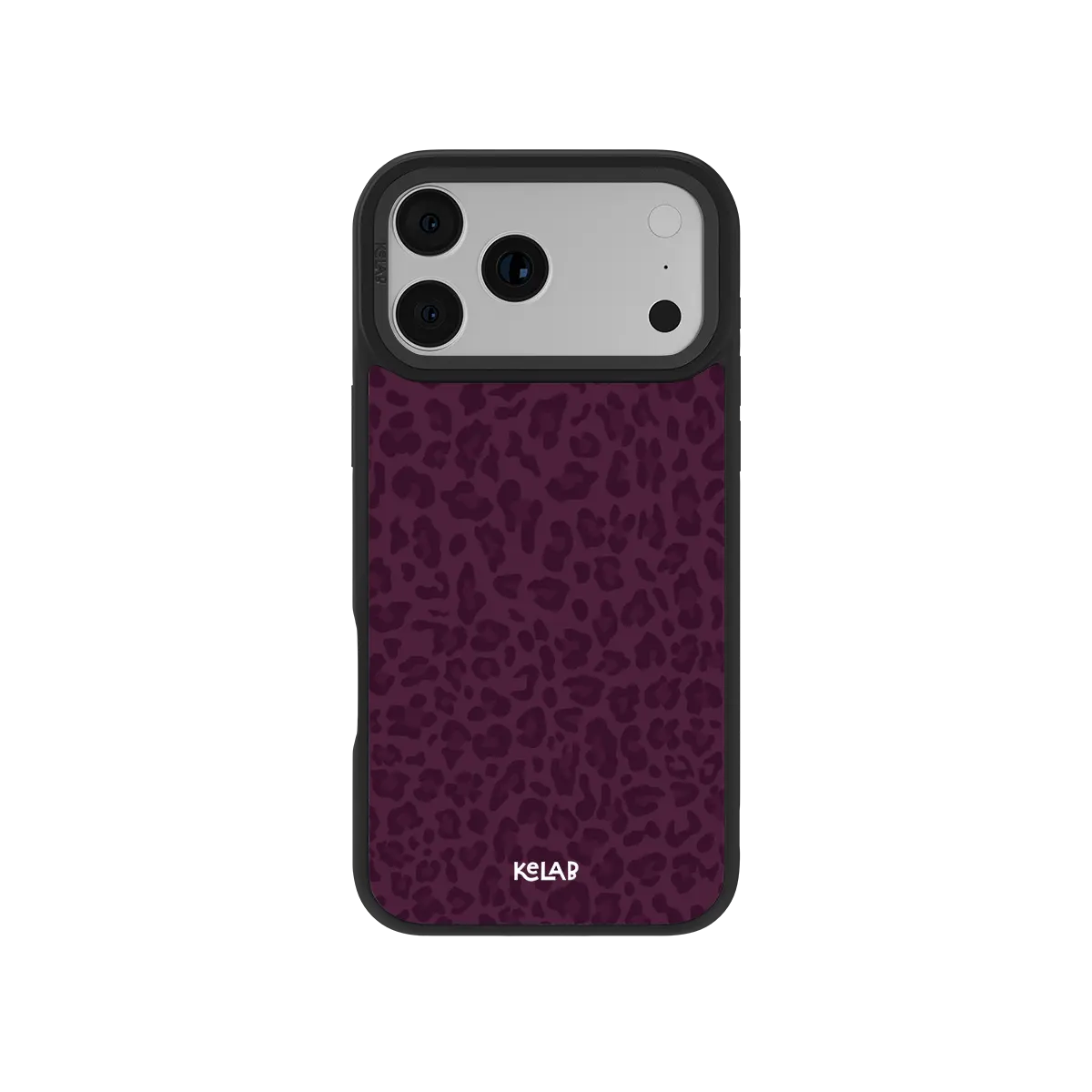 Dark Cherry deep wine leopard print iPhone case with tonal plum rosettes by KELAB.