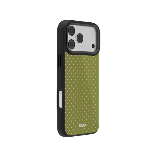 Green KELAB iPhone Case with Polka dot pattern and MagSafe for iPhone 17 Pro Max