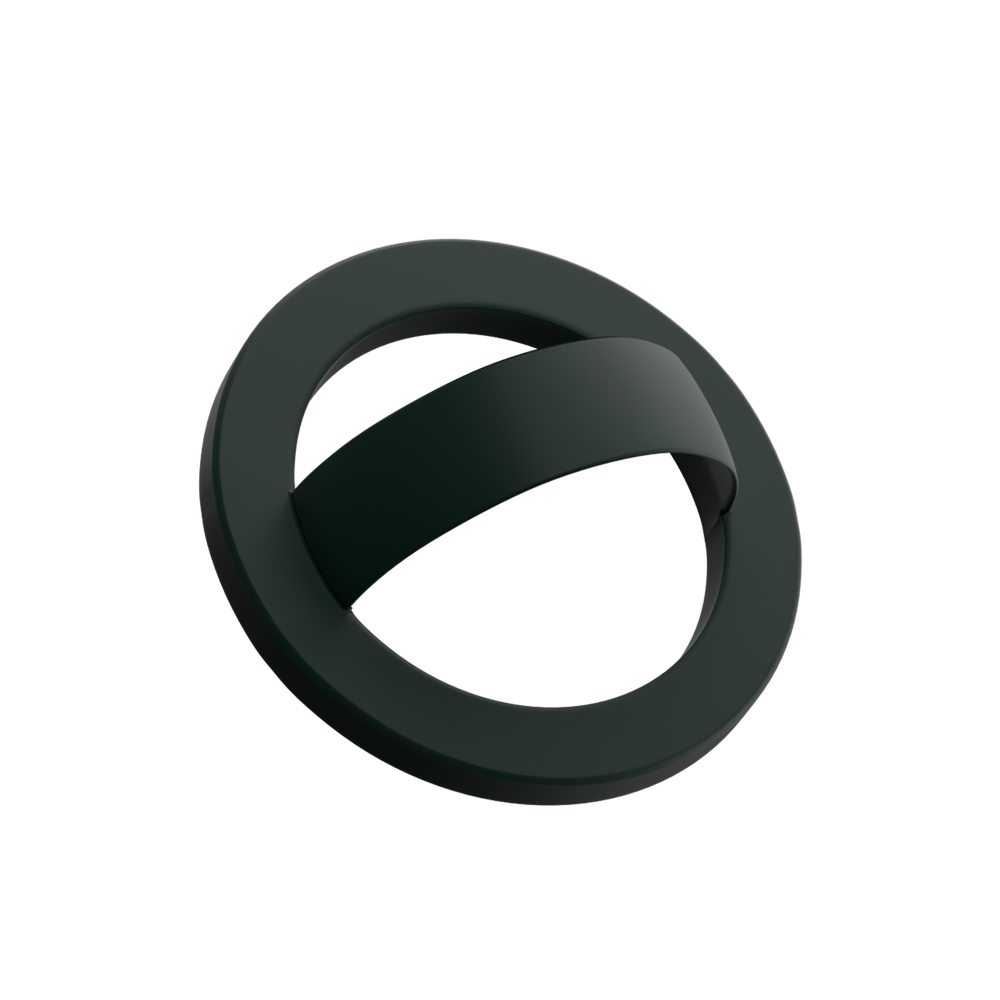 Evergreen dark green silicone MagSafe loop grip with finger loop