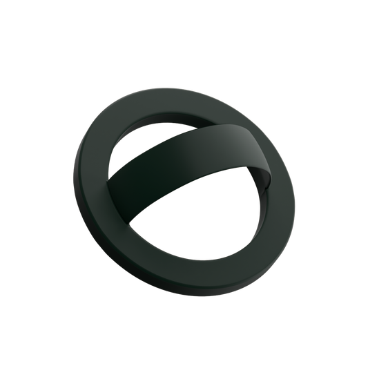 Evergreen dark green silicone MagSafe loop grip with finger loop